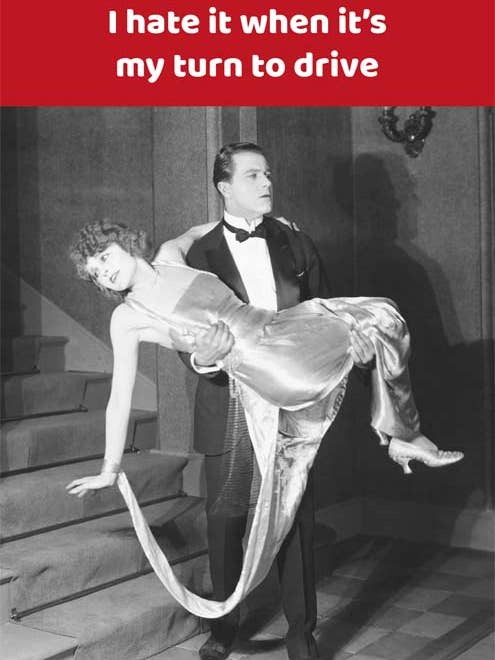 Funny greeting card - My turn to drive for wholesale by Comedy Card Company