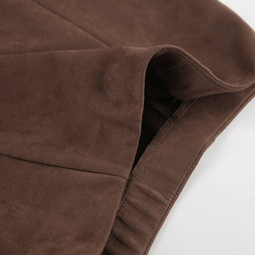 Marayn - Wholesale Skirt - Women's - Vintage Brown Knit Midi Skirt Chic Fall Style10