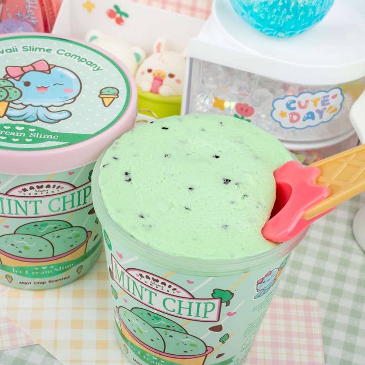 Kawaii Slime Company - Wholesale Putty/slime – Child - Mint Chip Scented Ice Cream Pint Slime (5pcs/case)5