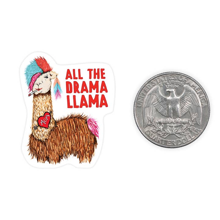 Drama Llama - Mini klistermärke för wholesale av Nice Enough Stickers