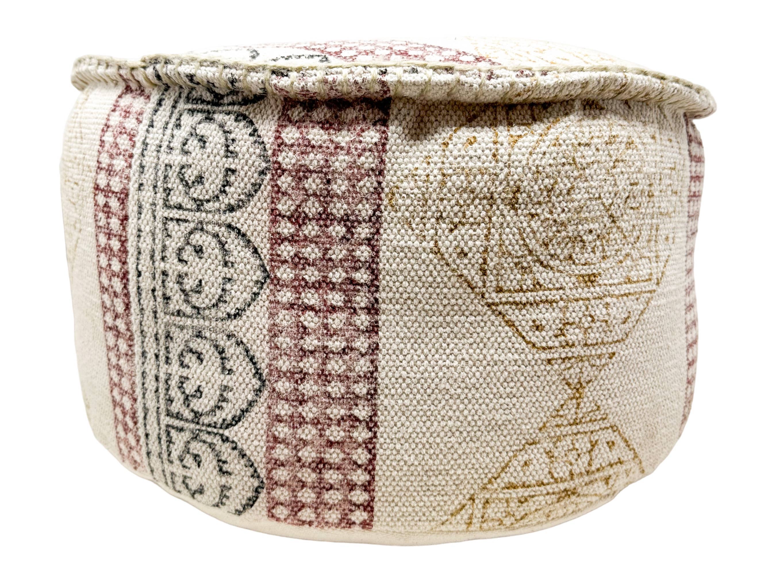 Asia West - Wholesale Pouf - Round Pouf/Ottoman/Stool-Cotton Canvas13