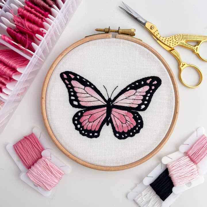 Stitch Ambition - Wholesale Embroidery/Cross Stitch Supplies - Butterfly Hand Embroidery Kit