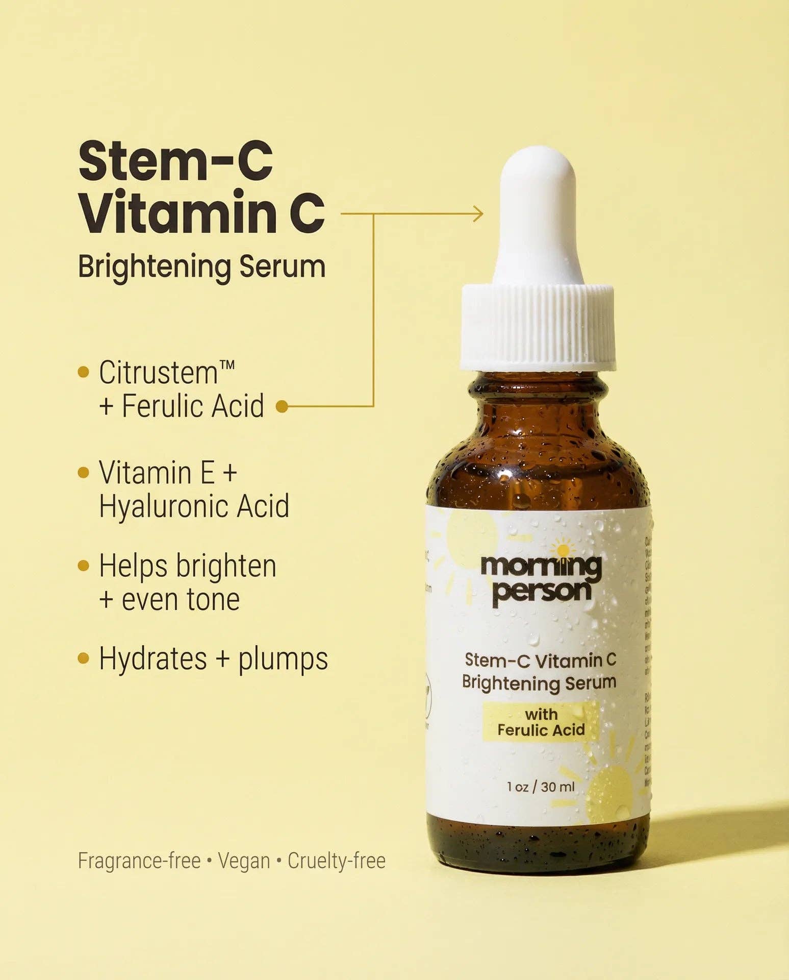 VIAI Beauty – wholesale Facial serum/concentrate – MORNING PERSON Stem-C Vitamin C Brightening Serum with Ferulic Acid11