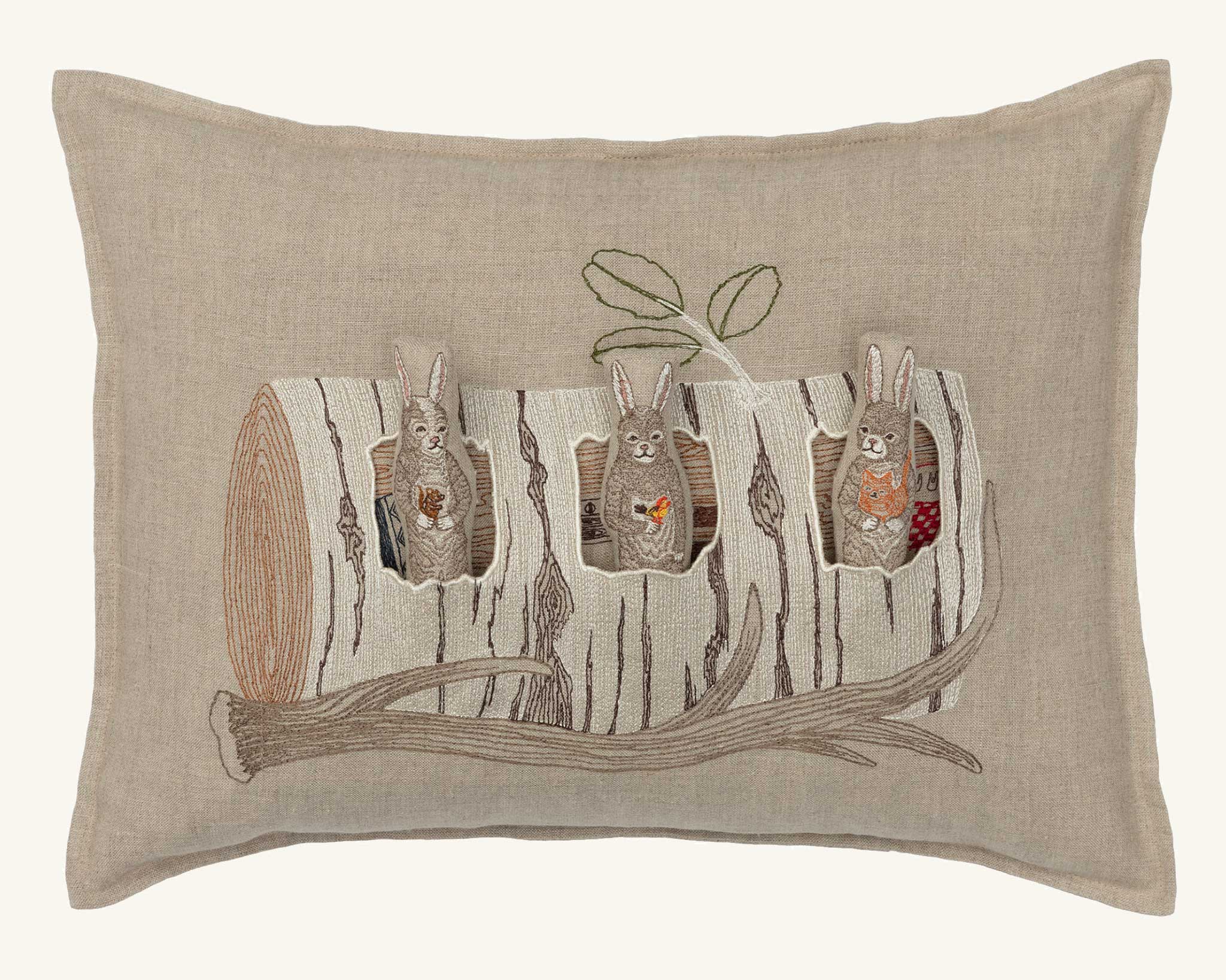 Coral & Tusk – Almofada decorativa/de sofá por atacado – Almofada de Bolso Aspen Log Bunnies6