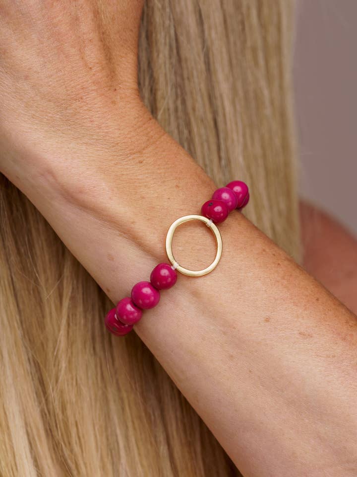 Argola Brass Acai Bracelet - Berries for wholesale by Pretty Pink Eco-Jewellery