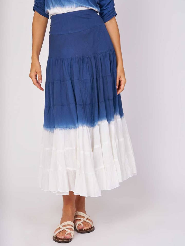 Falda larga de algodón teñido FLORINDA para venta al por mayor de DERHY