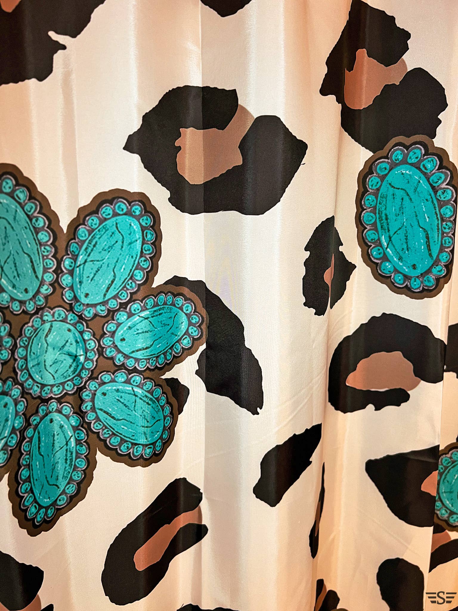 Flying S Company - Wholesale Bathroom Accessory Set - Wild in Turquoise Shower Curtain Set2