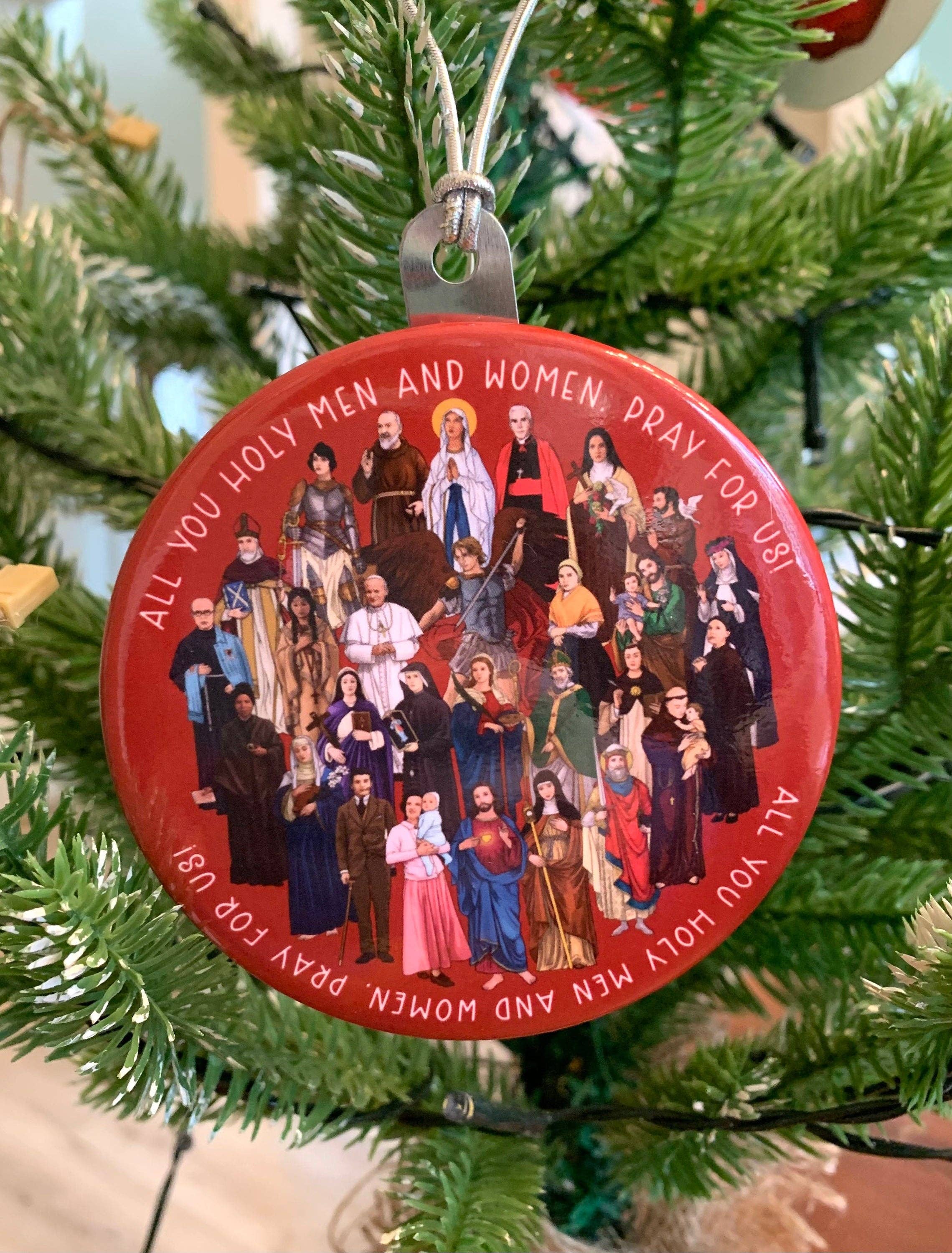 Meyer Market Designs - Wholesale Ornament - Catholic Saints Christmas Ornament 2. Baptism Gift. Mary, St. Michael Ornament. Catholic Christmas Gift. First Communion Gift. Pray for Us