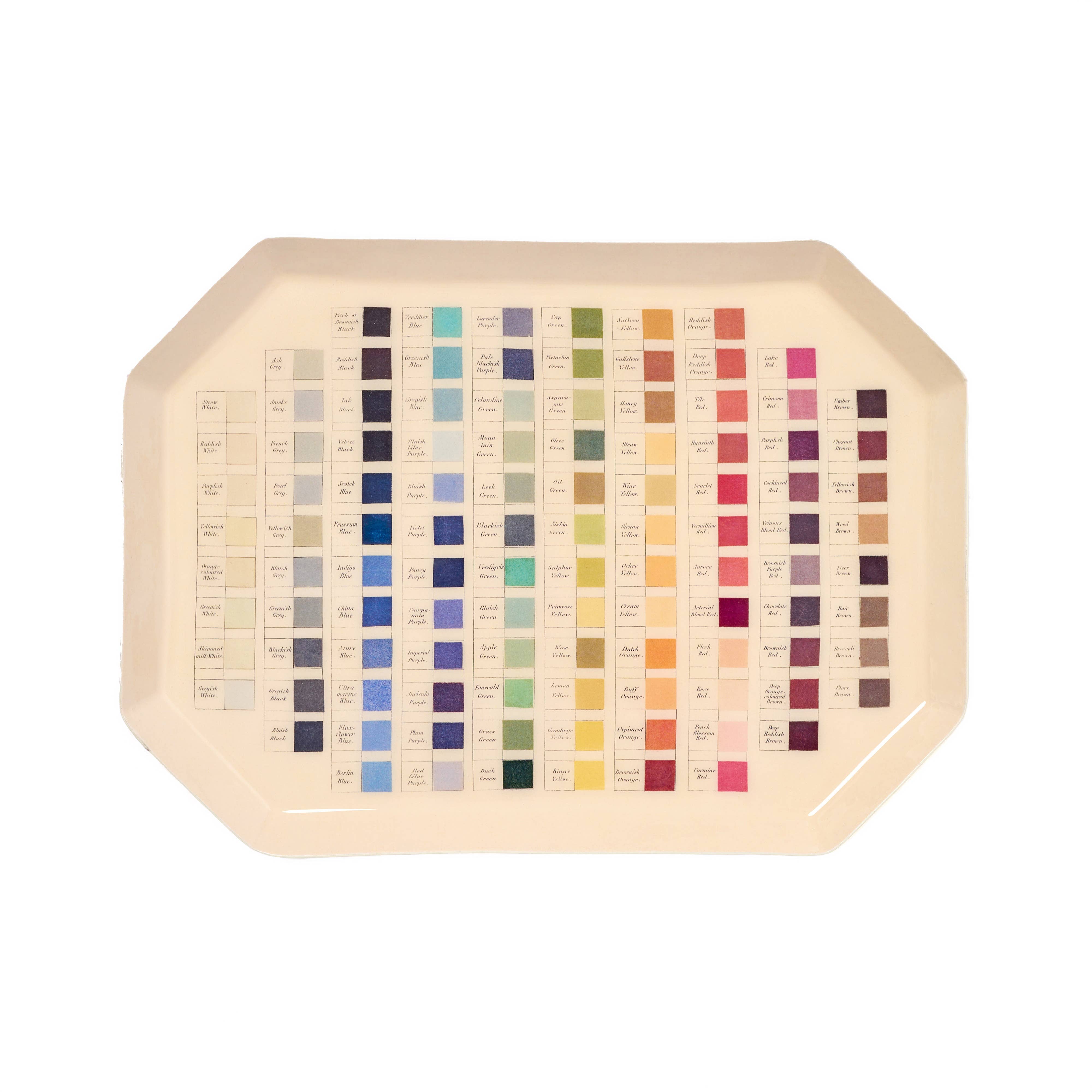 Roomytown Inc - Wholesale Decorative Tray - Octagonal Enamel Tray - Werner's Nomenclature of Colours0
