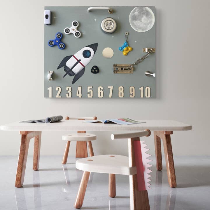 Rocket Ship to the Moon Busy Board for wholesale by Leka Busy Boards