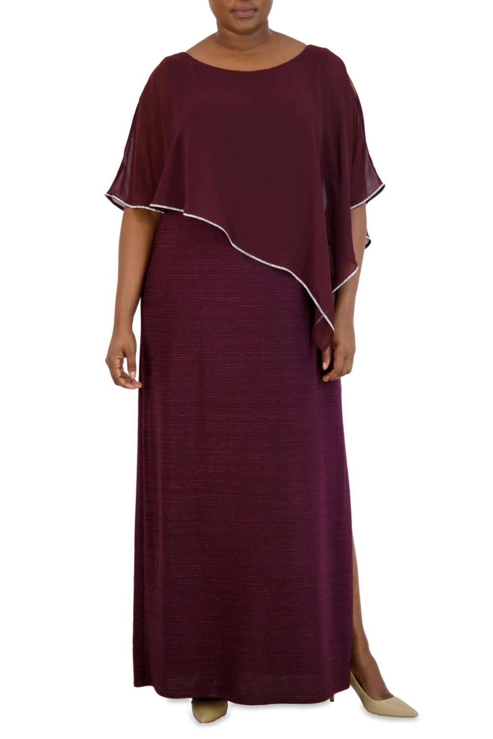 New Yorker's Apparel – wholesale Dress – Women's – RM Richards Sheer Cape Long Evening Dress5