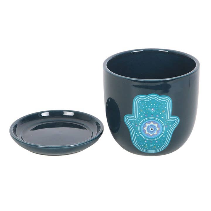 Something Different Wholesale – wholesale Plant pot – Hand of Hamsa Ceramic Plant Pot3