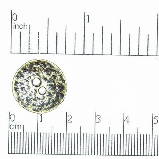 19 mm Tvåtexturerad Rund Knap - Tillverkad av Tenn - Säljs per Styck - BTN11 för wholesale av Continental Beads