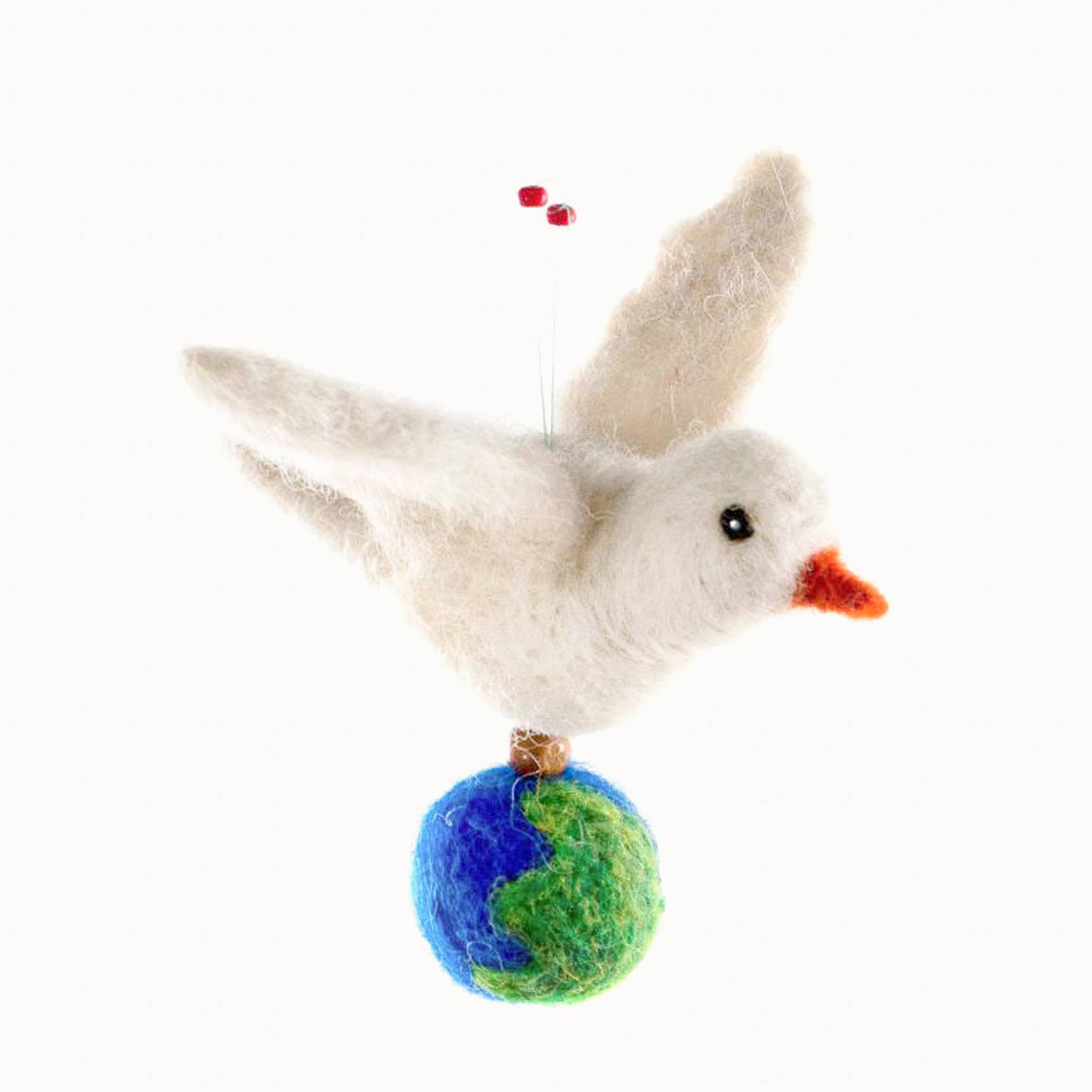 Mayan Hands - Wholesale Ornament - Felted Wool Dove of Peace Ornament0