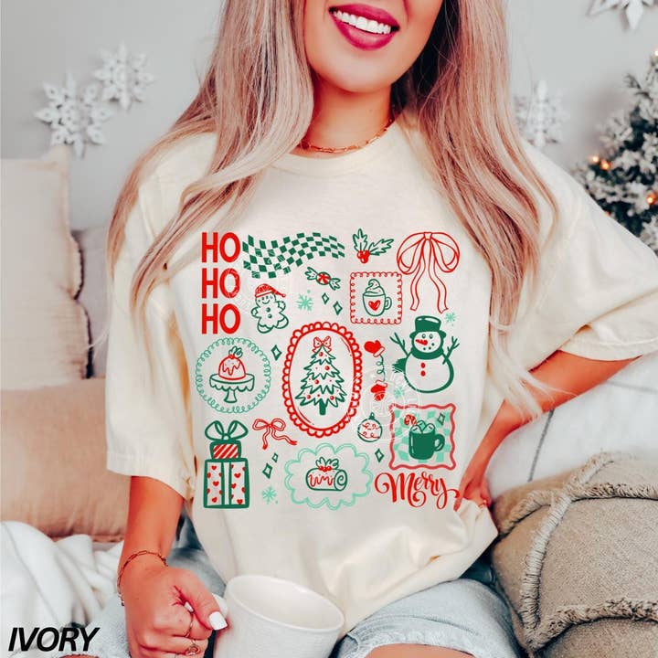 Retro Christmas Comfort Colors Shirt, Xmas Frames Sweater for wholesale by Glaime