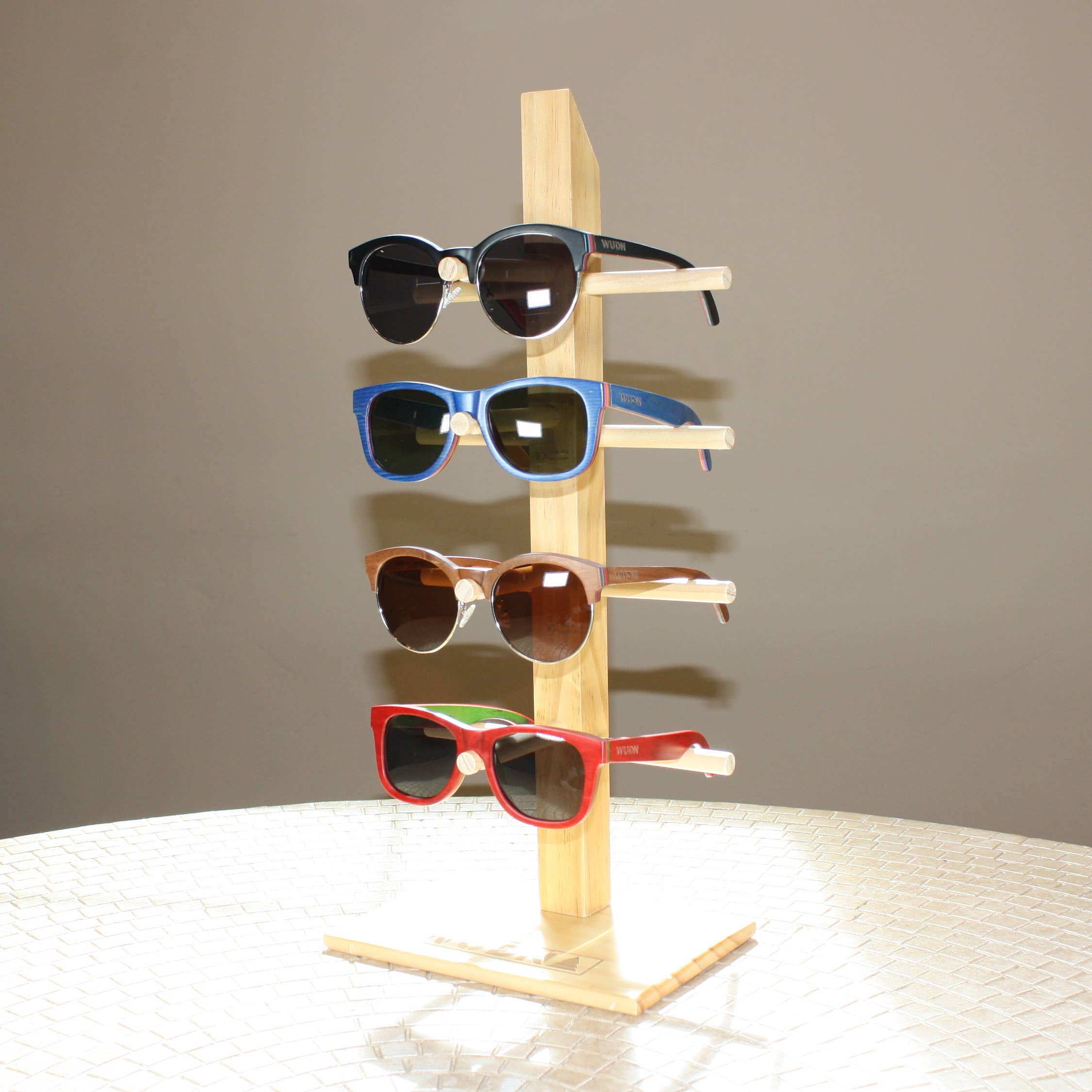 WUDN Handcrafted - Wholesale Sunglasses - Unisex - WUDN Bamboo Retail Sunglasses Display Fixture (4-Pair)7