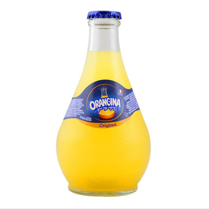 Orangina Carbonated Orange Drink 250ml (European) for wholesale by Global Bite Co