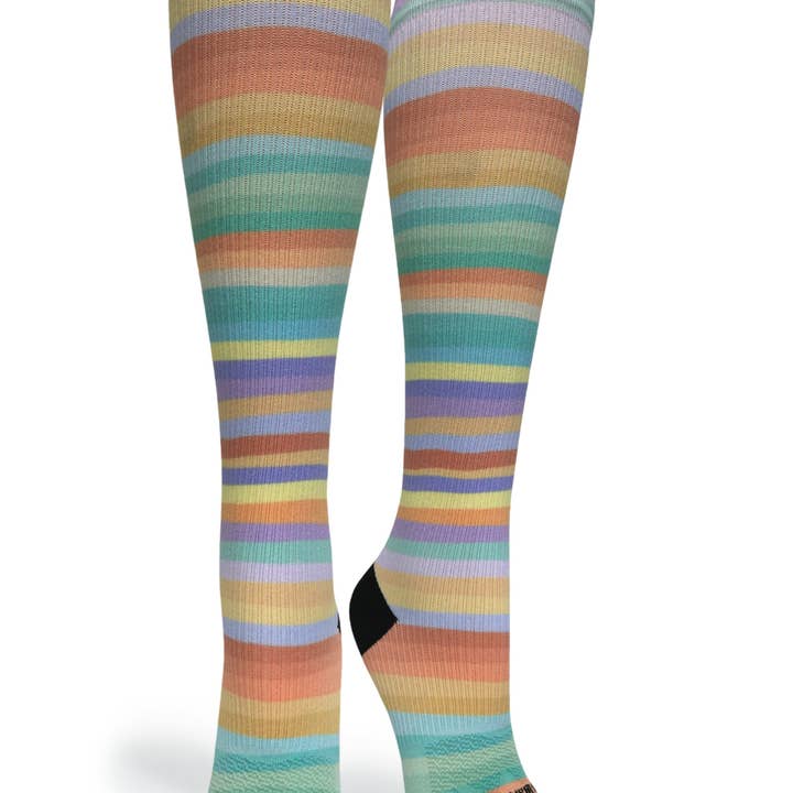 Crazy Compression - Wholesale Socks - Unisex - 360 Spring Stripes OTC Compression Socks (Standard & Extra Wide)0