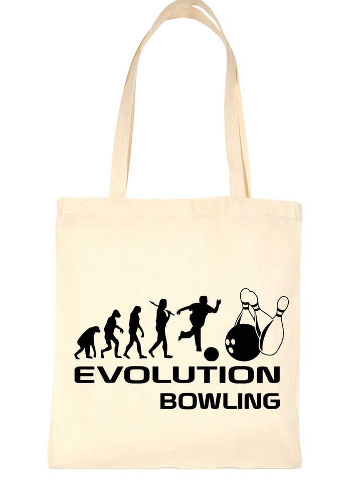Evolution Of Ten Pin Bowling Funny Shopping Tote Bag Ladies Gift for wholesale by Print4U