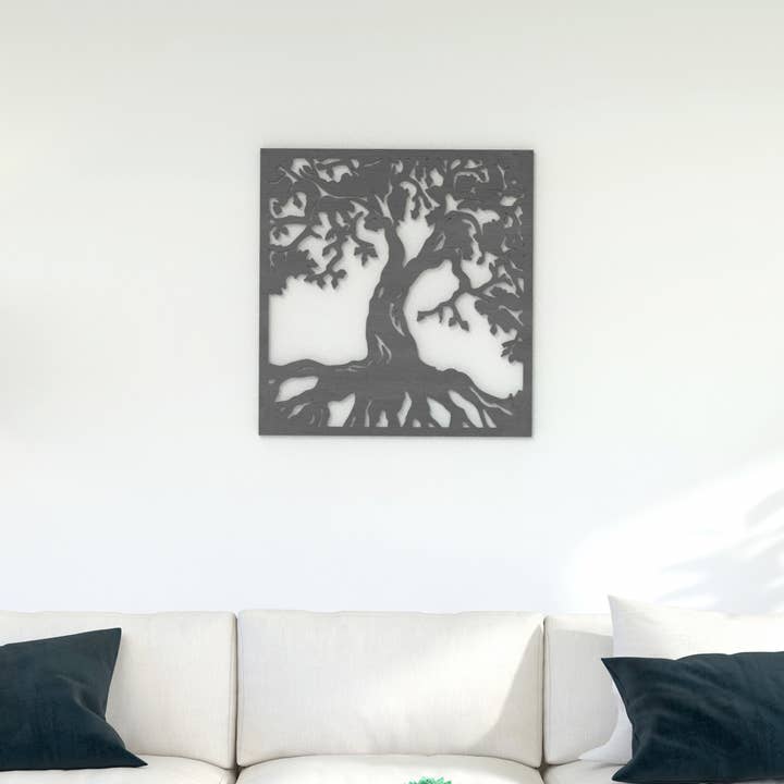 PeroWorx Designs - Wholesale Wall Accent - Tree Of Life Wood Wall Décor Square, Home Décor, Wall Art1