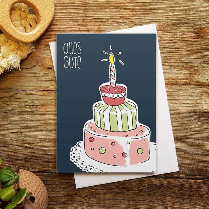 REMOVED BRAND - Wholesale Birthday Card - folding card cake birthday | Happy Card1