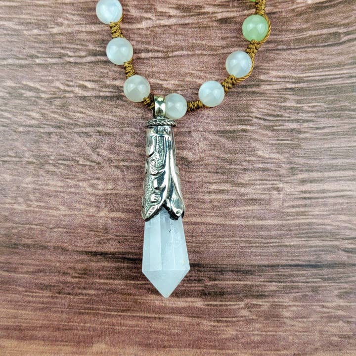 ZINC Designs - Wholesale Pendant/Charm Necklace - Quartz Point Tibetan Pendant Beaded Necklace