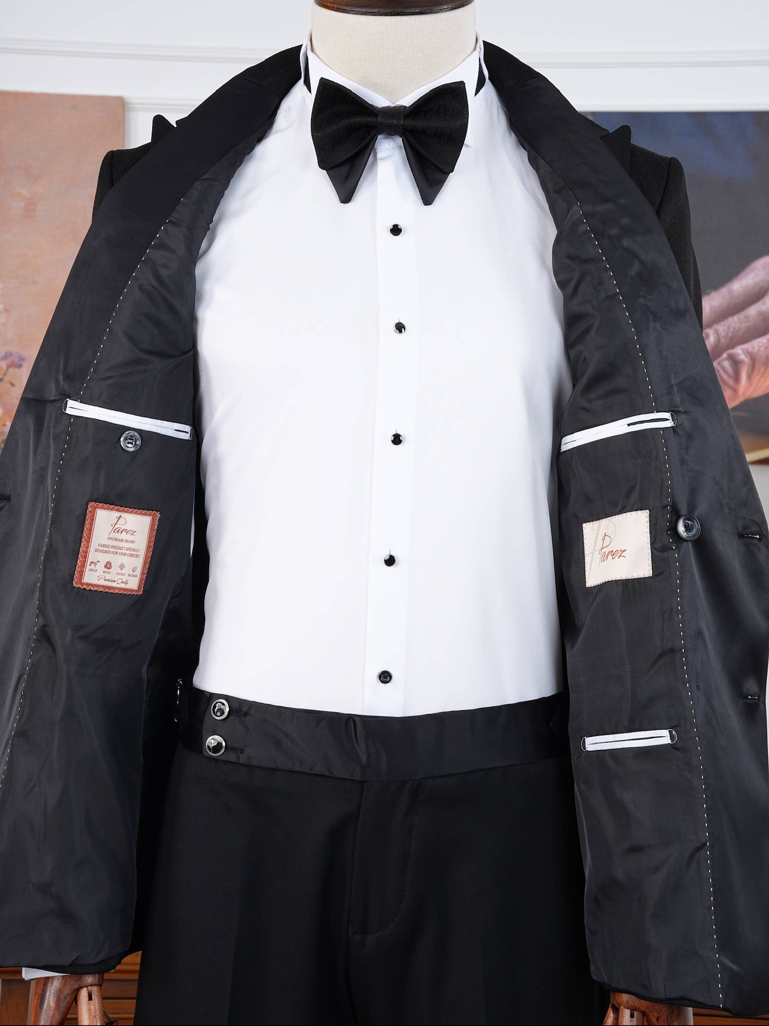 parez suits - Wholesale Tuxedo Set - Men's - The Eclipse Luxury Limited Edition black Velvet Tuxedo 11