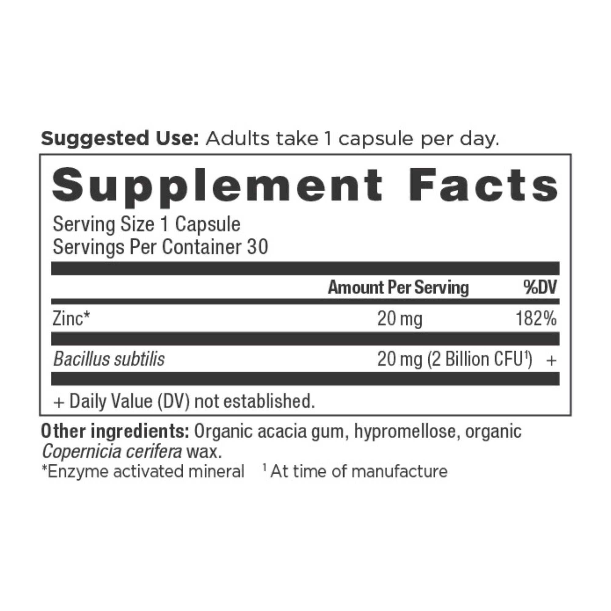 Black Ancient Nutrients Zinc + Probiotics | Capsules (30 Capsules) for wholesale on Faire1