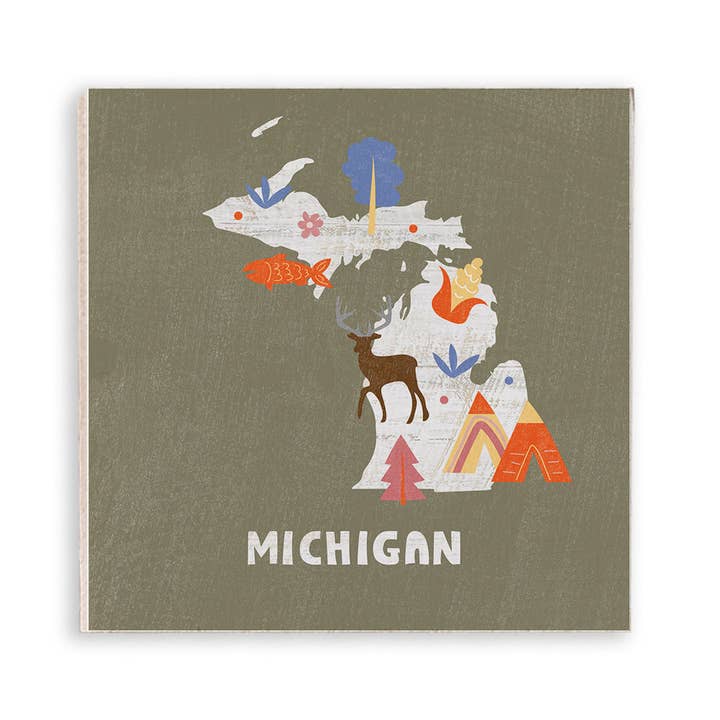 Michigan ikon magnet for engroshandel hos Rustic Marlin