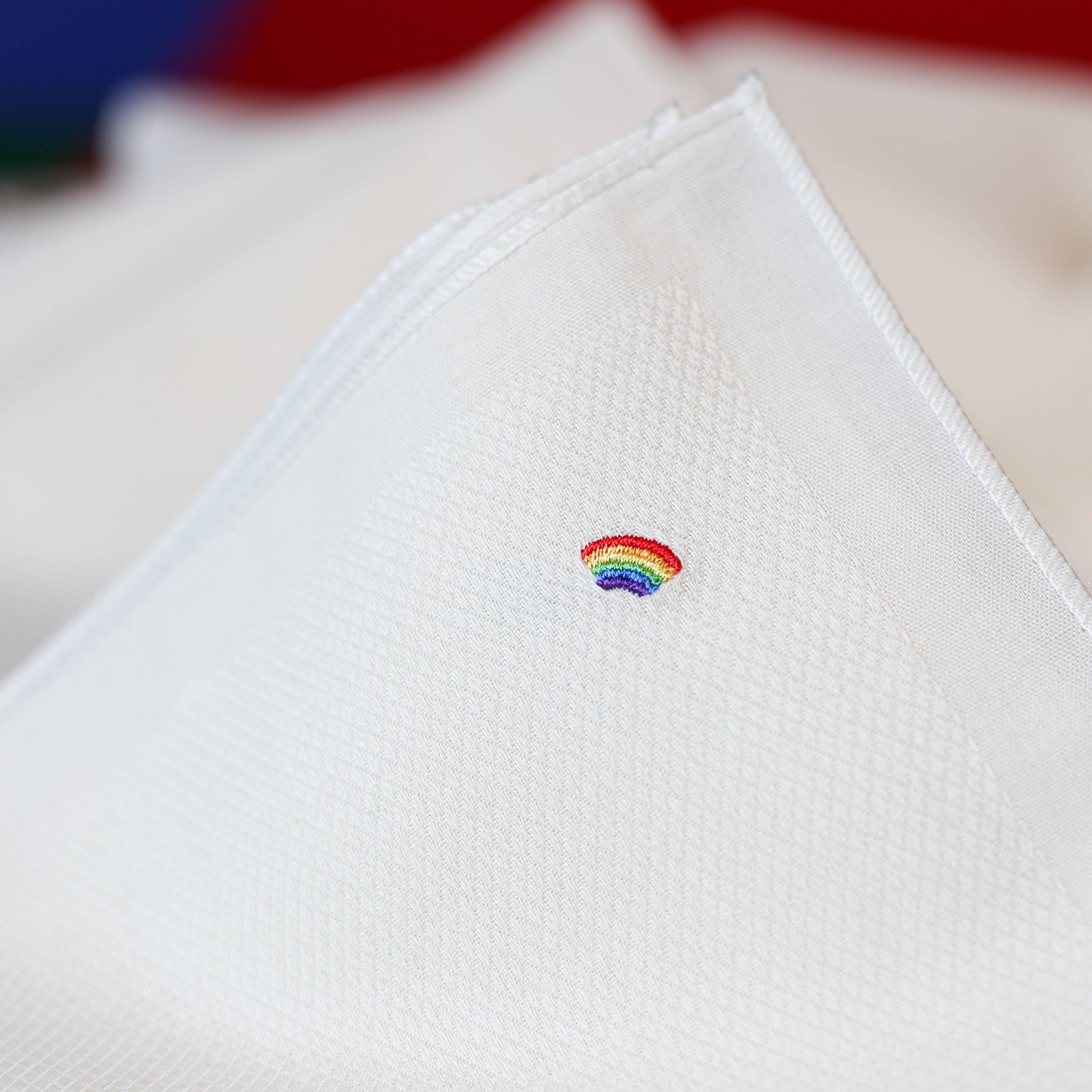 Hanky Gang - Wholesale Handkerchief - Unisex - Organic Hanky That Plants a Tree with 🌈 Rainbow Embroidery1