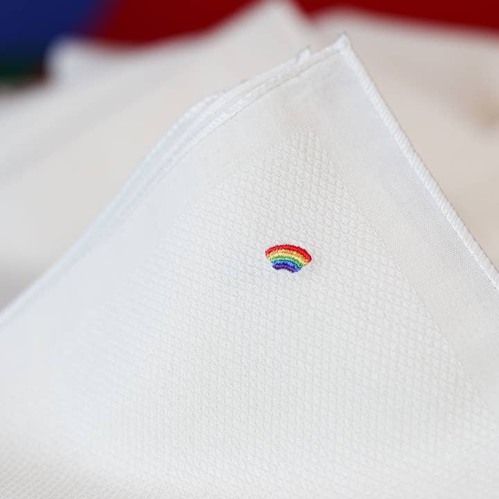 Hanky Gang - Wholesale Handkerchief - Unisex - Organic Hanky That Plants a Tree with 🌈 Rainbow Embroidery1