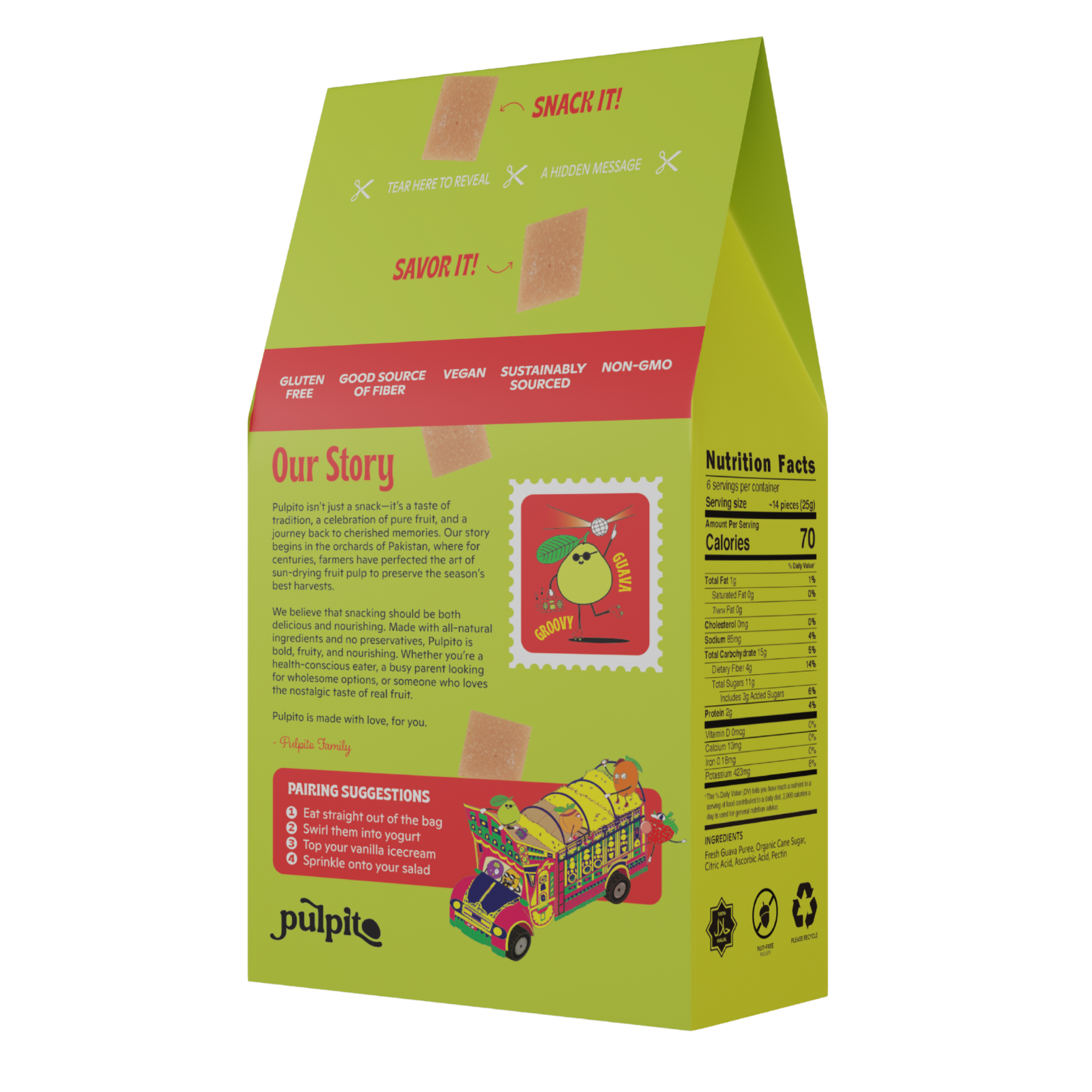 Pulpito Fruit Bites - Wholesale Fruit Snacks - Groovy Guava - Natural Fruit Snacks - Dried Fruit Bites 1