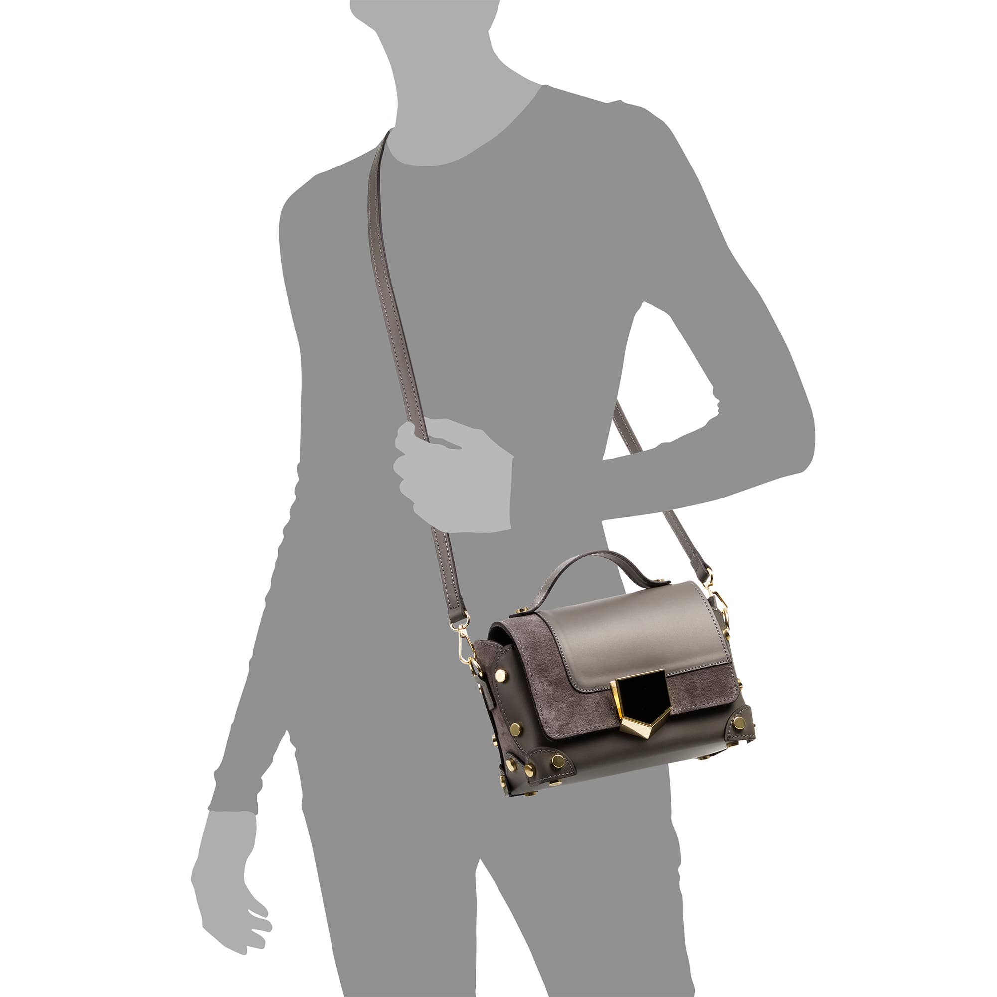 FIRENZE ARTEGIANI – Mala com alça superior – Mulher por atacado – Bolsa feminina Agerola. Couro genuíno Ruga Suede11