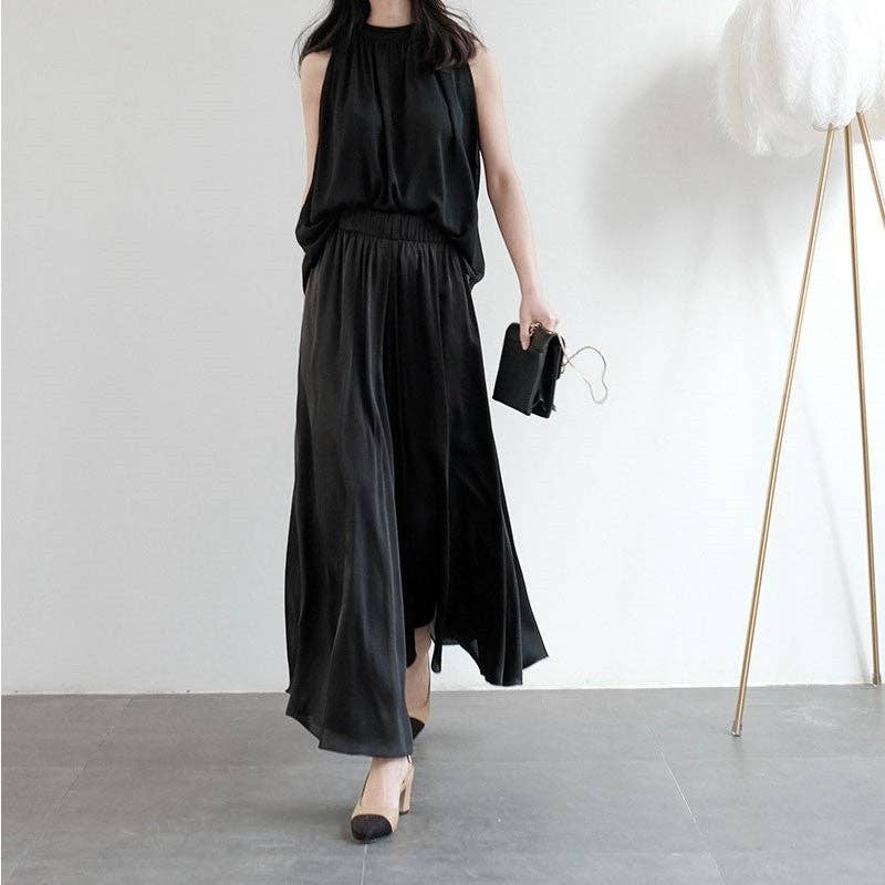 ShieldChic – Calças - Mulher por atacado – Calças Largas Casuais de Cetim3