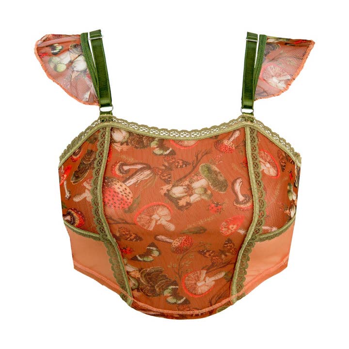 Mushroom Fairy Printed Corset for wholesale on Faire7