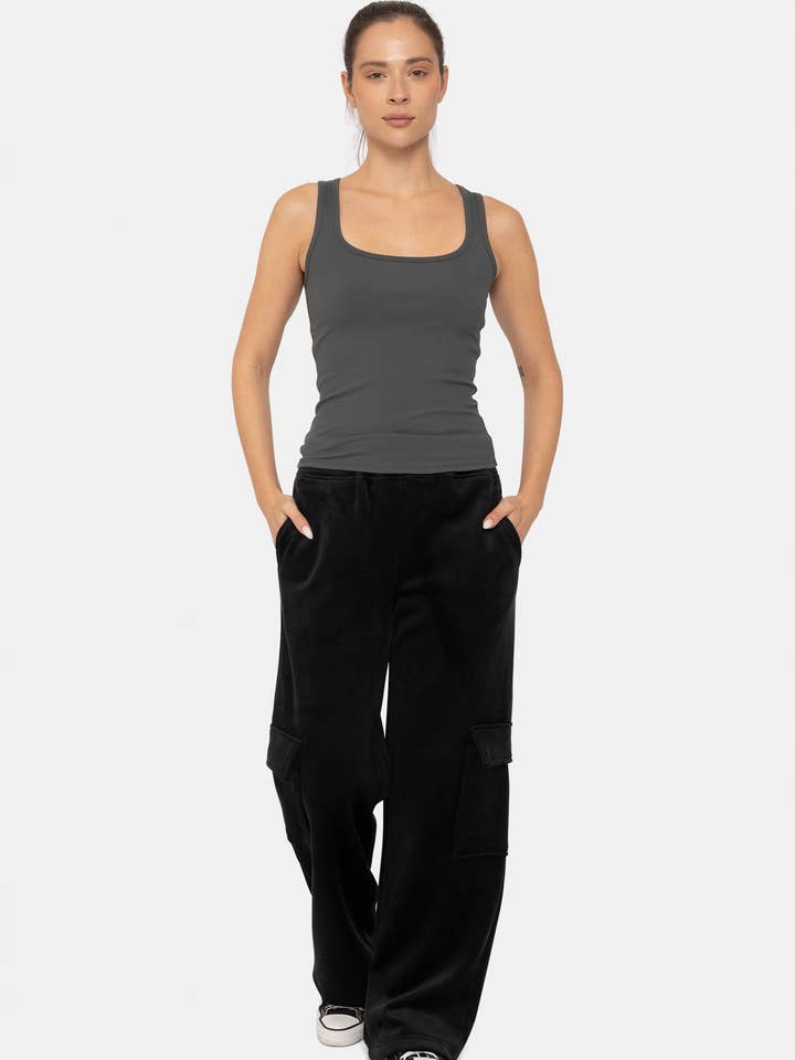 Mono B - Wholesale Pants - Women's - Soft Luxe Corduroy Cargo Pants3