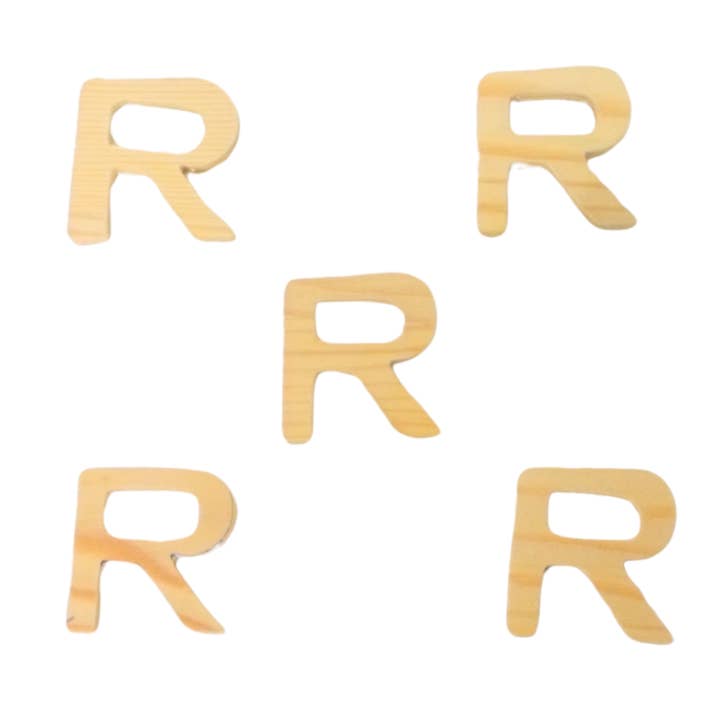 Atiladecor, Artesanato Lda - Wholesale Craft Supplies - Pack 5 Letters R In Wood 3Cm - U.V. 3Pack1