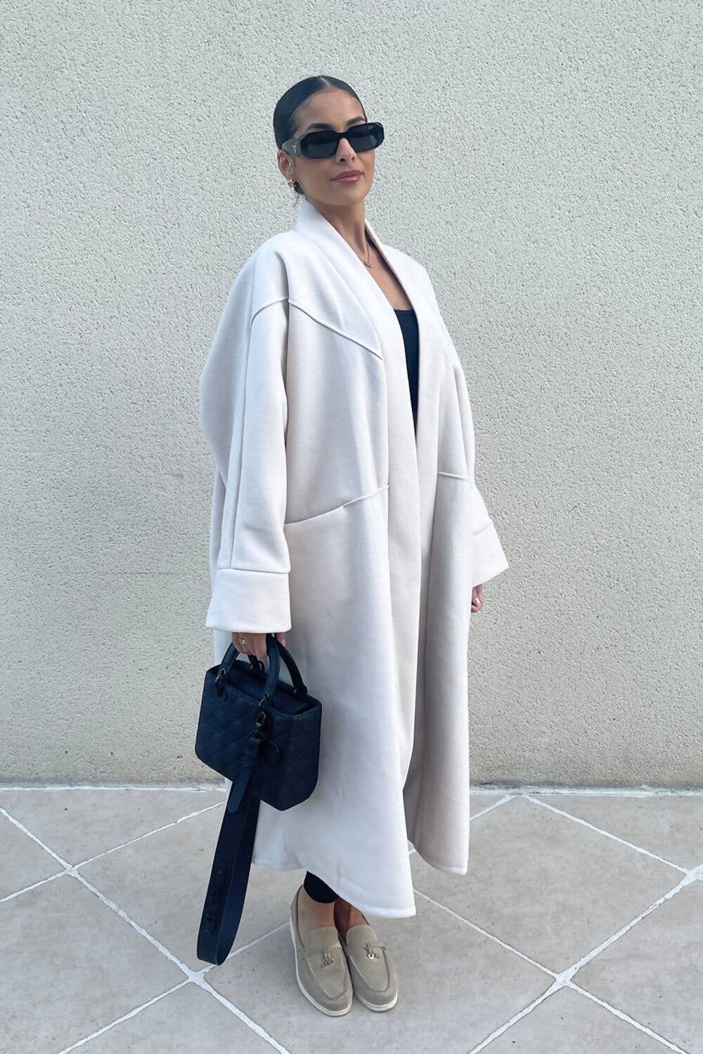 J5FASHION - Vendita all'ingrosso Cappotto - Donna - Cappotto oversized premium effetto lana stile boyfriend1