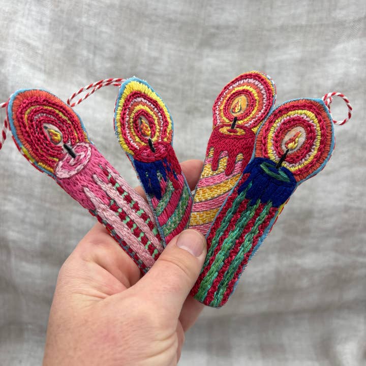 Dropcloth Samplers - Wholesale Embroidery/Cross Stitch Supplies - DIY Embroidered Candle Ornaments Printed Sampler4