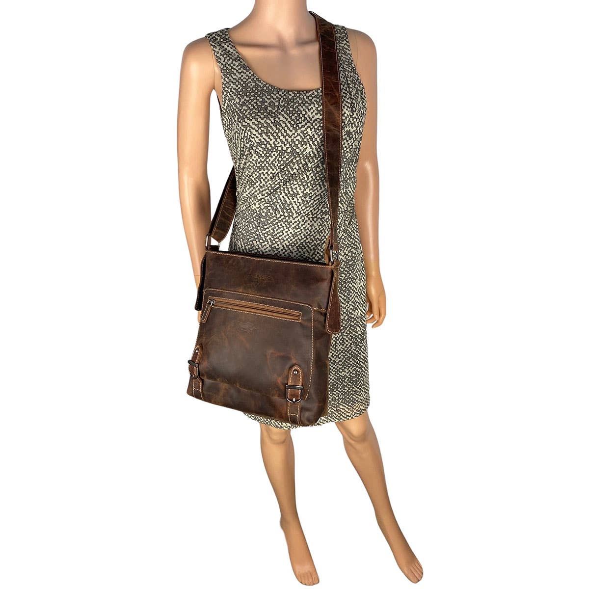 Arrigo – Großhandel Schultertasche – Unisex – Arrigo Unisex-Schultertasche aus Büffelleder, 3 Farben2