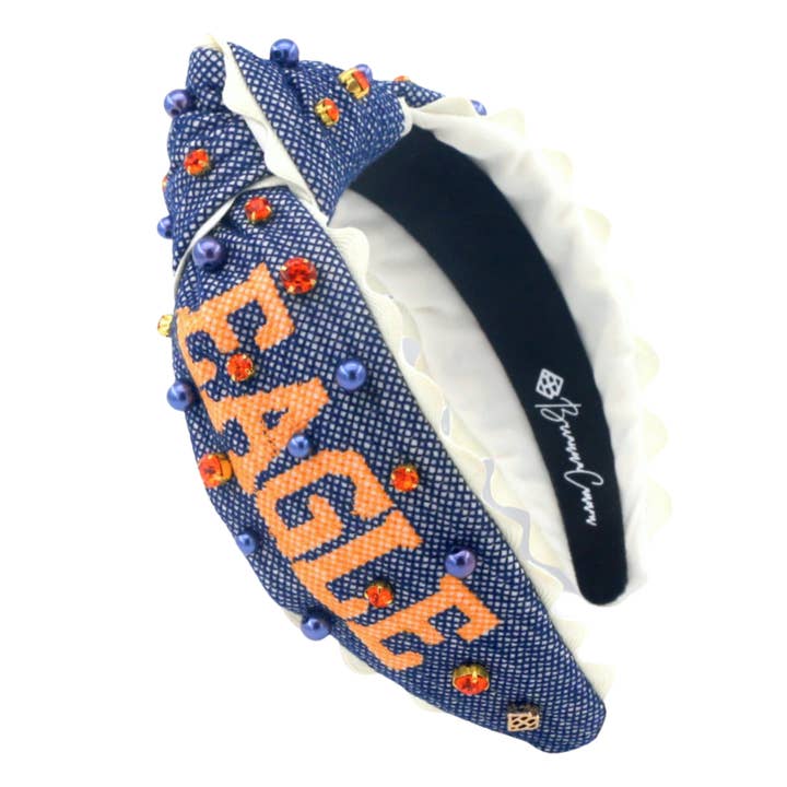 Auburn Adult Size WAR EAGLE Cross Stitch Headband for wholesale by Brianna Cannon