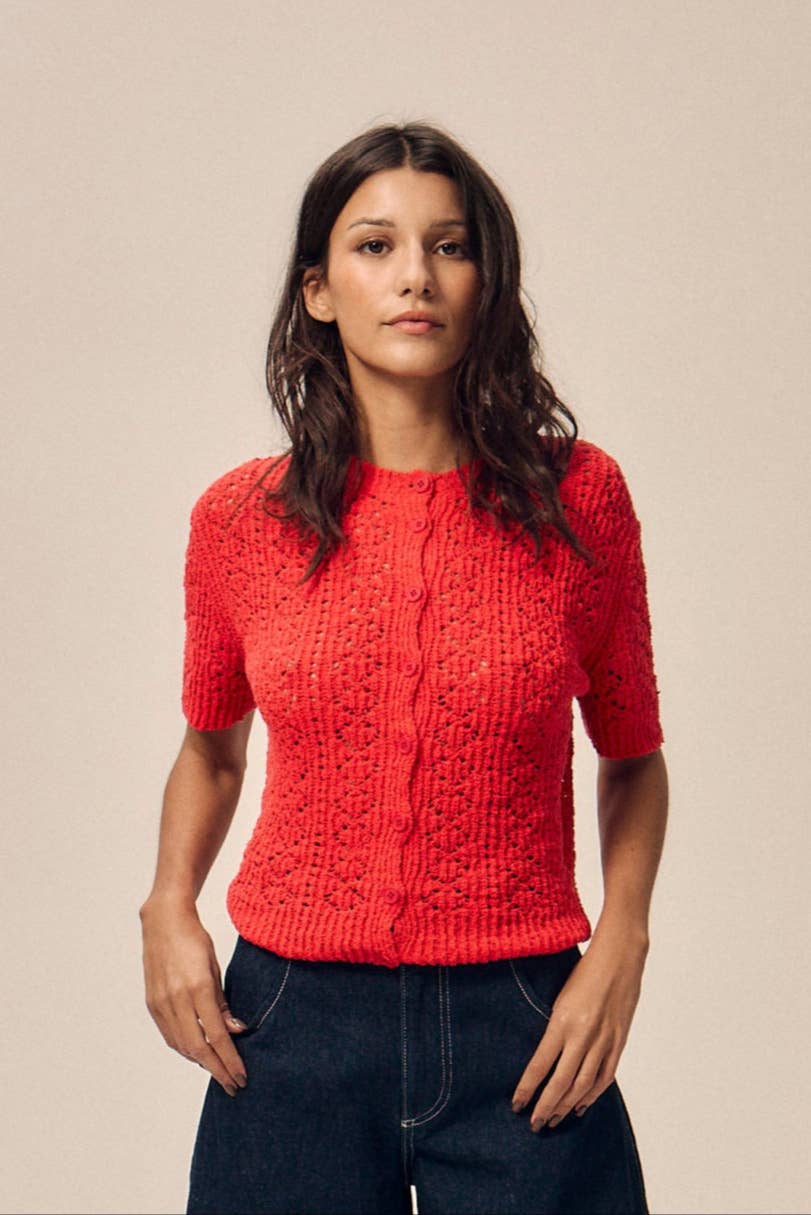 Nitah - Wholesale Cardigan - Women's - Mia openwork knit cardigan