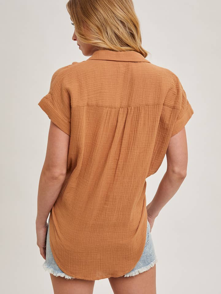 Bluivy – Camisa com botões no colarinho – Mulher por atacado – CAMISA ESSENCIAL BOTÃO UP ALGODÃO68