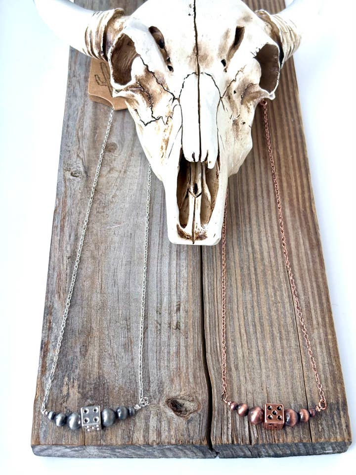 Western Style Navajo Pearl & Dice Pendant Necklace for wholesale by Boho Ranch Shop