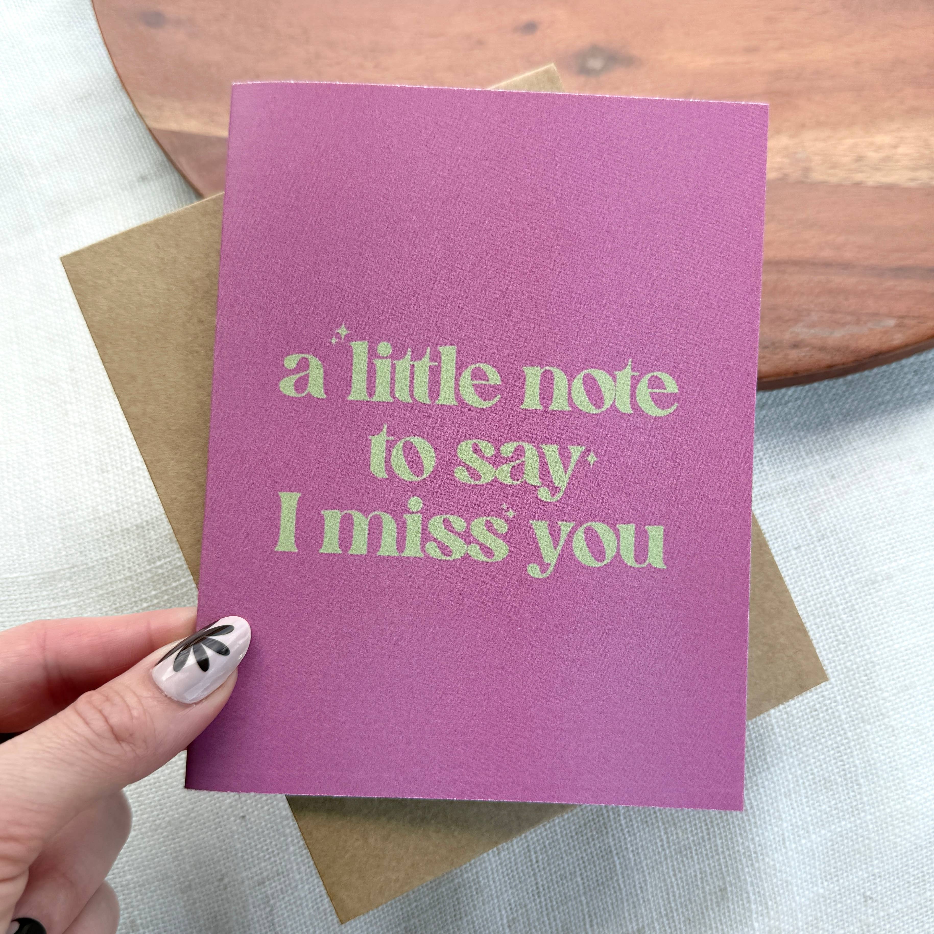Big Moods - Wholesale Everyday Greeting Card - "A little note to say I miss you" Greeting Card