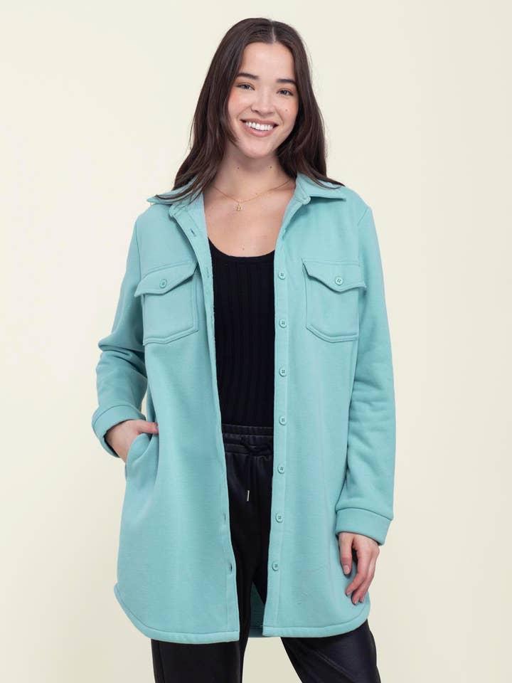 Jackie-Cozy Fleece Button-Up for wholesale by ORB