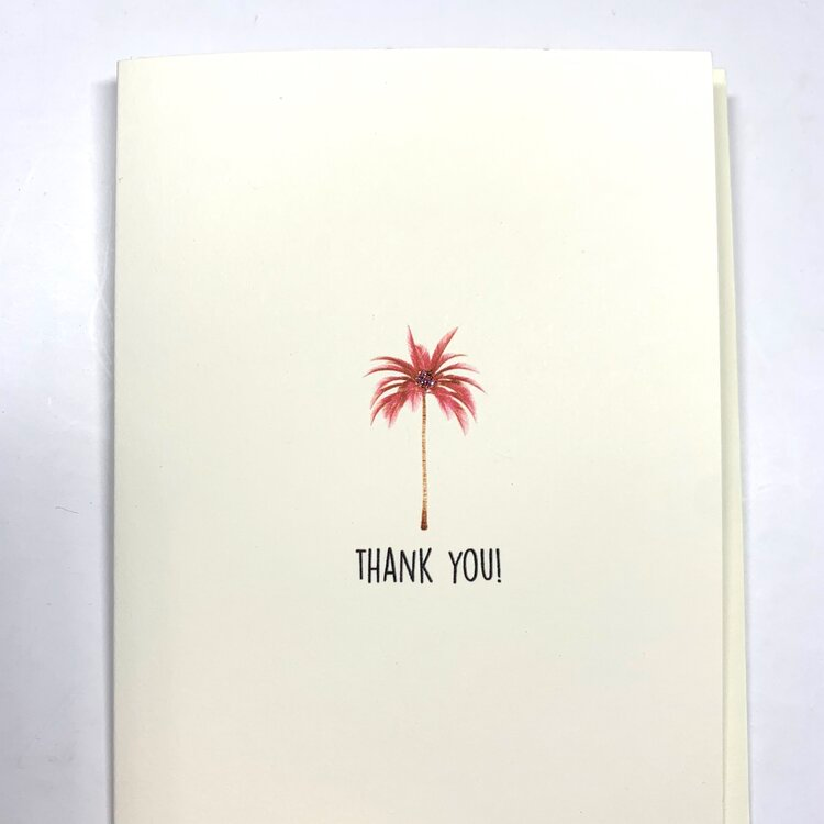 Paperlove Boutique - Wholesale Thank You Card - Thank You  Pink Palm Tree C-8161