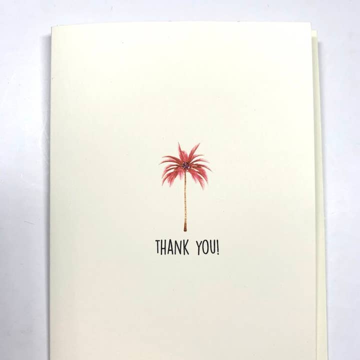 Paperlove Boutique - Wholesale Thank You Card - Thank You Pink Palm Tree C-8161