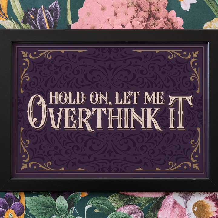 Overthinker Vintage Typography Print for wholesale by Hayley Jade Design Studio