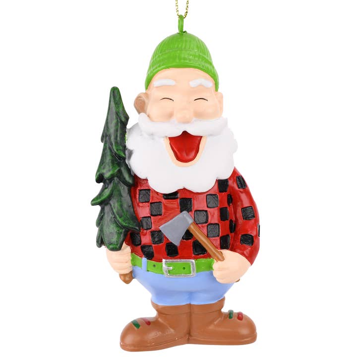 Lumberjack Santa with Xmas Tree Christmas Ornament for wholesale by Tree Buddees